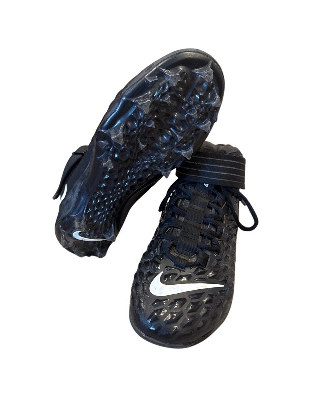Nike Black and White High-Top Football Cleats - Picture 2 of 6